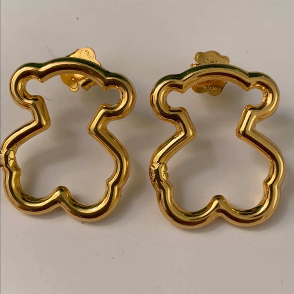 Large Hold Vermeil Bear Earrings Tous
